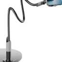 SAIJI Gooseneck Bed Phone Holder, Flexible Long Arm Phone Mount for Desk, Clip Bracket Clamp Stand, iPhone Stand, Mobile Cell Phone Stand Document Camera Nintendo Switch (Black) (33.5 in)