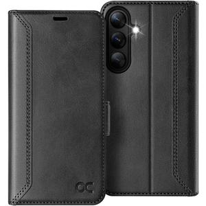 OCASE Compatible with Galaxy S25 Plus Wallet Case, PU Leather Flip Folio Case with Card Holders RFID Blocking Kickstand [Shockproof TPU Inner Shell] Protective Phone Cover 6.7 Inch, Retro Graphite