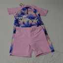 Girls Two Piece Swimsuit Floral UPF 50+ Rash Guard Set Kids Beach Swimwear 14ANS