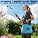 Battery Powered Sprayer 2 Gallon - Pump Sprayer Electric Garden Spray with 4 Nozzles Retractable Wand USB Weed Spraying for Lawn and Yard Plant Care