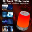 Anweller Smart Red Light Therapy Sleep Device White Noise Sound Machine with 5-Level Red Night Light (620690nm) 32 White Noise Smart App Control Timer & Wake-Up Alarm Clock