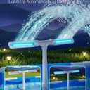 POOLHOUR 2026 Upgrade Height Solar Pool Fountain with 10-Color 4-Mode LED Lights, Auto Light-Sensing Pool Sprinkler Fountain for Above/Inground Pools, 360° Adjustable Spray for 8-16°F Cooling (Gray)