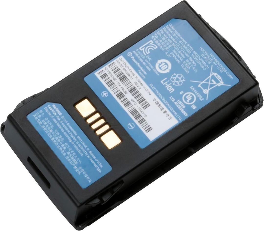 BT-000338 Battery for Zebra Motorola Symbol MC3300 MC330K/M BT-000375 BTRY-MC33-52MA-01 BTRY-MC33-27MA-01 BT-000337 BT-000337-01 BT-000338-01 Standard Battery