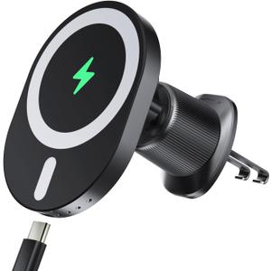 AOUXSEEM for Magsafe Car Charger Mount,15W Fast Charging,20xN55 Magnets,Car Phone Holder Wireless Car Charger Magnetic Phone Holder for iPhone 17/16/15/14/13/12/Pro/Plus/Max Samsung Galaxy S Series