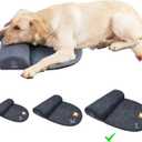 Dog Bolster Pillow for Large Dogs, Benefit for Cervical Vertebra and Neck, Easy to Carry When Traveling, with High Resilience Foam, Machine Washable CoverEasy to Clean (Dark Gray, Large)