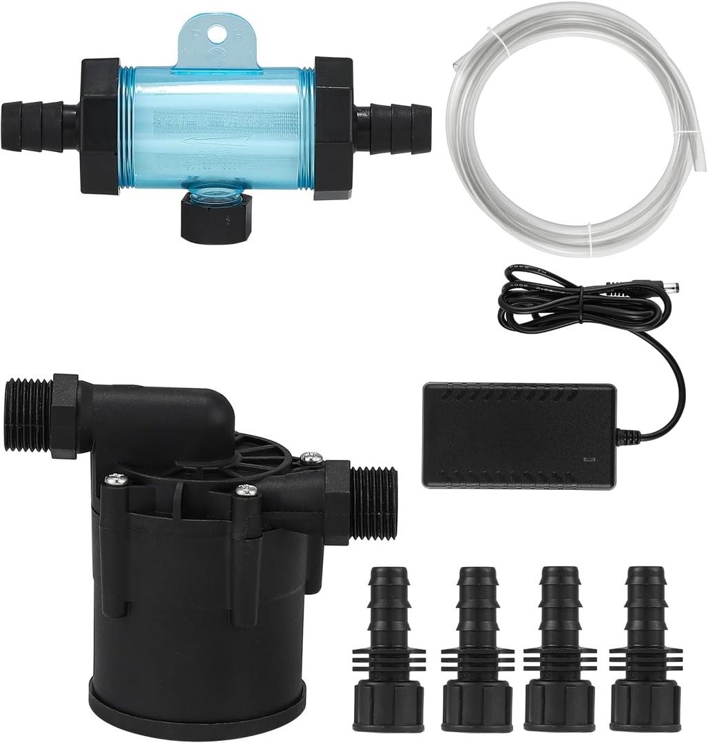 BAOSHISHAN Ice Bath Accessories Kit, Cold Plunge Kit with 317GPH External Pump, Filter, 1/2 to 0.71" Connector, Hose, Compatible 500L 300L Aquarium Chiller & Inflatable Cold Plunge Tub