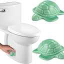 Cute Turtle Toilet Bolt Caps Ceramic Sea Turtle Toilet Bolt Covers Decorative, Set of 2 Toilet Screw Cover Caps, Toilet Caps for Bottom of Toilet, Toilet Bowl Caps for Bolts Bathroom Decor (D)