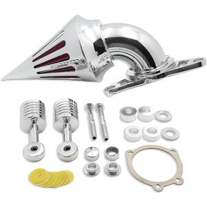 Motorcycle Chrome Air Cleaner Filter Compatible with for Harley Softail Fat Boy Dyna Street Bob Wide Glide