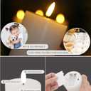 12 Pcs White Flameless Candles Flat Top LED Candles with Remote Timer, Pillar Flameless Candle Bulk Flickering Battery Operated Candle for Wedding Festival Outdoor Home Decor D 3'' H 4'' 5'' 6''