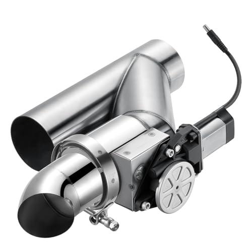 Sineside Electric Exhaust Cutout 3.0 Inch with Elbow Muffler Exhaust Valve Kit with One Controller Remote Kit