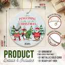 2 x ZAGKOO Penguin Ornament 2025 - Cute Penguin Christmas Ornaments - Funny Penguins Gifts for Women, Men, Kids, Penguins Lovers - Gift Exchange Ideas - Ceramic Ornament for Xmas Tree Decoration