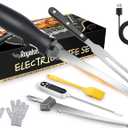 Cordless Rechargeable Electric Knife Easy Slice and Assemble with Storage Case, Wireless Serrated Edge Blades Slicer Set with Ergonomic Handle and Safety Lock for Turkey, Meat, Sourdough, Ribs, Fillet and Foam