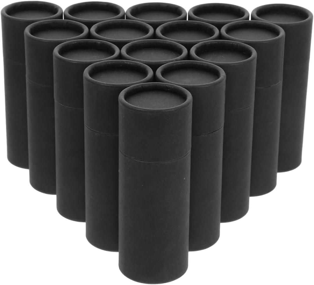 ULTECHNOVO Kraft Paper Tube Packaging Box with Lids 15Pcs Round Cardboard Cylinders for Tea Lip Balm Perfume Diy Crafts Essential Travel Storage 4.09X1.53X1.53In