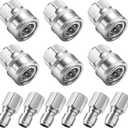 RIDGE WASHER 3/8" Pressure Washer Quick Connect Kit, Stainless Steel Power Washer Adapter Fittings, Female NPT Thread, 12 Pcs, 5000 PSI