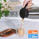 50 Oz Insulated Coffee Carafe, Stainless Steel and Double Walled Vacuum Thermal Coffee Carafe Pot for Keeping Hot, Coffee & Tea For 12 Hours Heat Retention, Silver