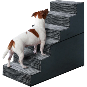 28" H Dog Stairs for Small and Medium Dogs 6-Step Ramps for High Beds and Couch Non-Slip Extra Wide Pet Stairs for Old Dogs and Puppy and Cat - Stable & Durable with Machine Washable Cover Indoor