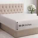 Extra Deep Cal King Fitted Sheet - Hotel Luxury Single Fitted Sheet Only - Easily Fits 18 inch to 24 inch Mattress - Ultra Soft, Wrinkle Free with Extra Deep Pockets - Breathable & Comfy - Light Grey