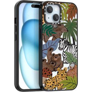 2 x for iPhone 15 Graffiti of Cartoon Animal Phone Case