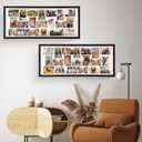 40x17 Inch Large Collage Photo Frame Set of 2, Holds 20 4x6 Photos, Solid Wood,Multi-Opening Wall Picture Frame with MatWall or Tabletop Decor,Black, 20 opening-wood-2Pcs