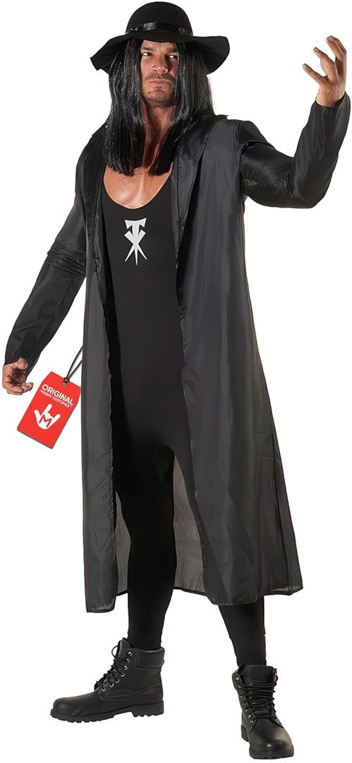 Morph The Undertaker Costume, WWE Undertakes Costume, WWE Costumes Adult, Halloween Costumes for Men (Large)