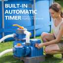 2500 GPH Sand Filter Pump for Above Ground Pools, Pool Pumps Above Ground with 24H Automatic Timer, 6-Way Valve, Efficient Circulation & Filtration Pool Sand Pump, Up to 12000 Gallons -Orange