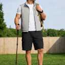 4 x Men's Cargo Shorts Drawstring Classic Chino Stretch Shorts with 6 Pockets, Large