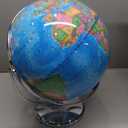 13" Illuminated Globes, 720 Spinning Globe with Touch Switch & Light Up Without Charging & 3 LED Lighting Modes for Classroom Education & Bedroom Decor, Inspire Geography Interest (Blue)