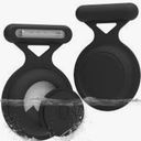 Waterproof Airtag Holder for Kids (2 Pack), Hidden Air Tag Case with Pin, Full Cover GPS Tracker Clip Compatible with Apple Airtag for Toddlers, Children, Elderly, Clothing, Backpack (Black/Black), Pack 2