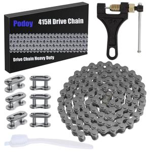 Podoy 415H Motorized Chain 110L Dirt Bike Chain Heavy Duty for 80cc 49cc 60cc 66cc 2 Stroke Engine Motorized Bike Chain High Power Racing Parts