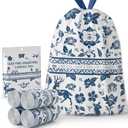 VOK Trash Bags 13 Gallon with Drawstring, Leakproof Printed Garbage Bags 13 Gallon Tall Kitchen, Tear-Resistant & Odor Control Kitchen Trash Bags for Home, Colored Portable Garbage Bags, 80 Counts