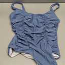 Women's One Piece Ruched Tummy Control Bathing Suit Slimming Swimsuit Full Coverage Swim Suit Curvy Swimwear, Size L