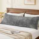 BEDELITE Velvet Body Pillow Cover with Zipper, Soft and Plush 20x54 Long Pillow Case, Velvety Smooth and Cozy Body Pillow Pillowcase for Bedroom and Couch, for All Seasons(Gray) (Grey)