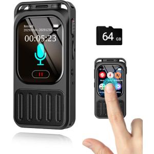 Voice Recorder with Playback, Vormooi 64GB 100Hrs HD Recording Device with 2" Touchscreen, Noise Reduction, Password, MP3 for Meetings Interviews Lectures