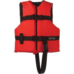 Onyx General Purpose Boating Vest for Children, Chest, Red/Black, Clothing Size: Child