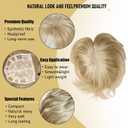 Short Pixie Cut Hair Toppers for Women with Thinning Hair - Clip-In Synthetic Topper with Bangs, 7x7 Breathable Base - Daily Wear Topper for Senior Women & Short Hairstyles (Blonde)