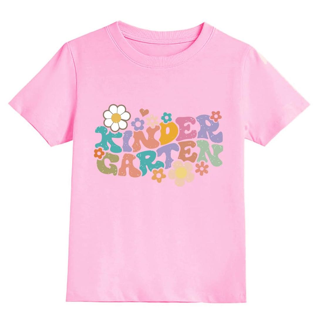 Joctoh First Day of School Shirt Girls Preschool to 1th Grade Tshirt Kids Back to School Graphic Tee Tops Pink Short Sleeve T for Toddler 3t