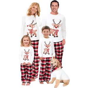 OAKFashion Christmas Family Pajamas Holiday Christma Pajama Family Matching Pjs Set Cute Sleepwear Elk Xmas Jammies for Couples Youth(#A311, Dog, 4XL)