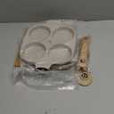 Egg Pan, Egg Frying Pan with Lid Nonstick 4 Cups Pancake Pan Fried Egg Pan for Breakfast, Gas Stove & Induction Compatible (White)