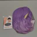 BERON 14 Inches Purple Wig Short Curly Wig Women Synthetic Wigs Lavender Purple Wigs with Bangs Hairnet Included
