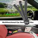 2 Pack Car Seat Gap Filler with Storage, Organizer, Hook & Emergency Glass Breaker, Universal for Cars Trucks SUVs, Stop Items from Falling