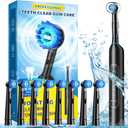 TEETHEORY Rotating Electric Toothbrush for Adults with 8 Brush Heads, Sensitive Gum Care Electric Toothbrush with 3 Modes and 2 Min Smart Timer, Rechargeable Last 60 Days (Black, 1 Count)