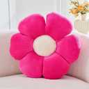 Kcvvcr Hot Pink Flower Pillow, 17.7" Cute Flower Shaped Floor Pillow, Aesthetic Floral Plush Daisy Decorative Throw Pillows for Bed Sofa Couch