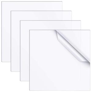Zonon 4 Pieces 3 x 3 Inch Clear Acrylic Plastic Panels 0.080" 1/12 Thick Acrylic Square Display Sheets Sign for Picture Frame Glass Replacement Table Signs Calligraphy Painting