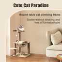 24.7in Large Cat Tree for Indoor Cats, Cat Tower with Sisal Scratching Posts, Cat Activity Center with Cat House, Interactive Teaser Balls, Sturdy Wood Cat Climbing Tower for Kittens&Adult Cats, Beige