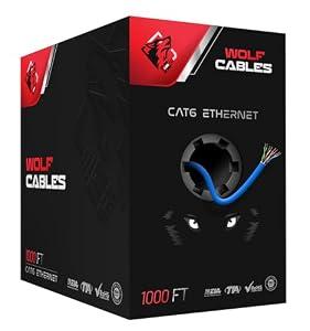WOLF CABLES | Heavy-Duty CAT6 Ethernet Cable 1000ft | UTP, 23AWG, 550MHz | Stable & Remarkable Performance (Blue)