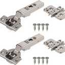 Blum Clip top BLUMOTION Hinge Kit (1 Kit), Full Overlay, 110 Opening Angle, Steel, Soft Close Euro-Style Hinges with Clip Mounting Plate for Frameless Cabinets