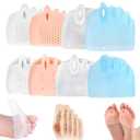 4Pairs Silicone Toe Separators for Women, Toe Separators for Women, Silicone Toe Separators for Women & Men, Bunion Corrector Cushion, Breathable Soft Gel Foot Cushions.