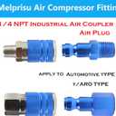Type C Air Fittings Connect Automotive Air Plug & Coupler Set 14PCS Air Hose Fittings for Air Compressor Fittings Kit Aluminum T/Auto Air Fitting Set, AUTOMOTIVE STYLE