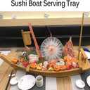 20 Inch Wooden Sushi Boat Serving Tray, Large Sushi Boat Plate for Sashimi Board Seafood Party, Great for Sushi Restaurant or Home (20.4inch/52cm)