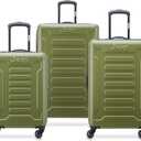 Jeep JH004C Hardside Expandable Luggage with Spinner Wheels, Avocado, 3 Piece Set 20/24/28 Inch